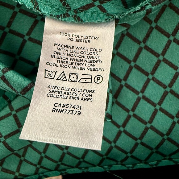 Ann Taylor Long Sleeve Teal and Black Shirt - Picture 5 of 5